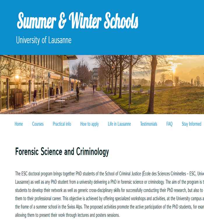 Forensic Summerscool 2019 University of Lausanne